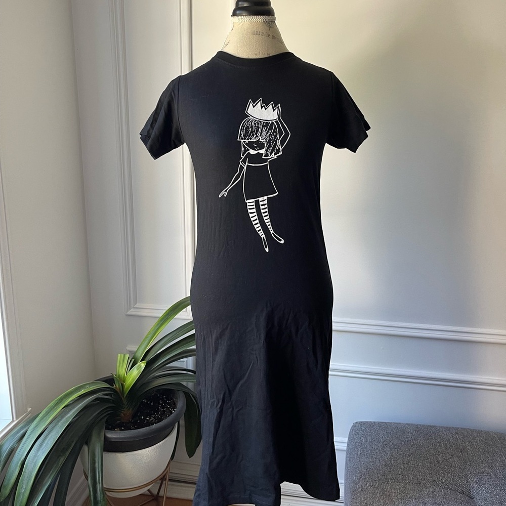 Mini Black Tshirt midi Dress